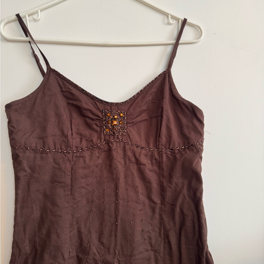 Point Zero Brown Beaded Dress - Picture 4 of 6